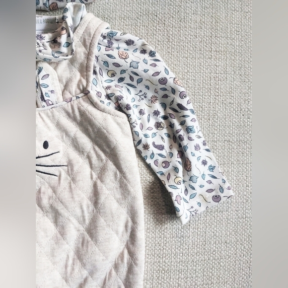 Dylan & Abby Baby Girl Bunny Overalls Top Hat Layette Easter Outfit Set 3-6M - Picture 2 of 9